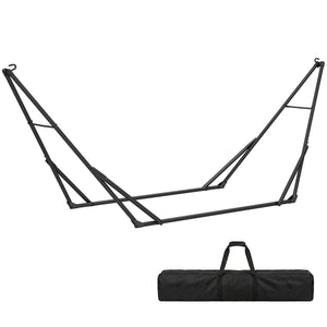 Support de Hamac 290 cm, Cadre de Hamac en Acier Pliable, Portable et Réglable avec Sac de Transport, Capacité de 120 kg, Noir