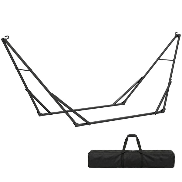 Support de Hamac 290 cm, Cadre de Hamac en Acier Pliable, Portable et Réglable avec Sac de Transport, Capacité de 120 kg, Noir