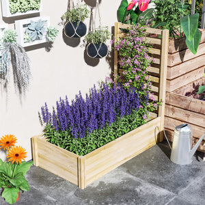 Jardinière avec treillis carré potager en bois 115 x 60 x 110 cm effet bois naturel