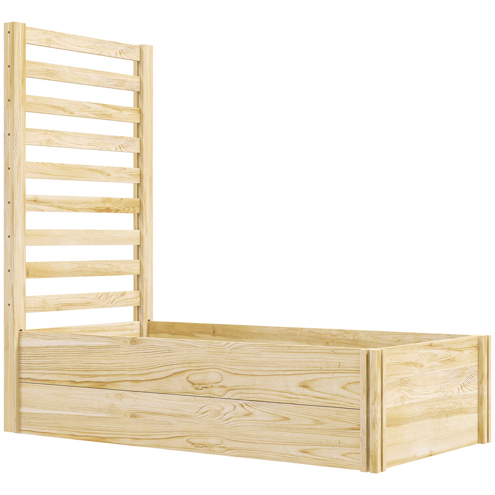 Jardinière avec treillis carré potager en bois 115 x 60 x 110 cm effet bois naturel