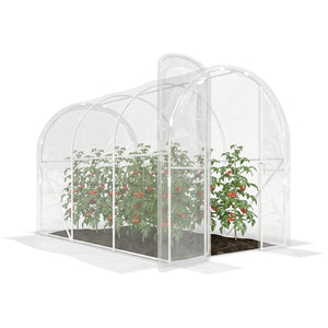 Serre de jardin tunnel 3 x 2 x 2 m 6 m² avec porte à charnières bâche en PE 150 g/m² pour Légumes Plantes Fleurs