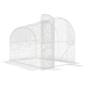 Serre de jardin tunnel 3 x 2 x 2 m 6 m² avec porte à charnières bâche en PE 150 g/m² pour Légumes Plantes Fleurs