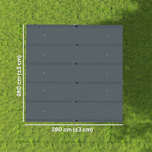 Toile de Toit pour pergola Bâche pour Pergola rétractable de 3 x 3 m, Toile Uniquement 288 x 298 cm en Polyester 180g/m³, protection solaire 30+, Gris foncé