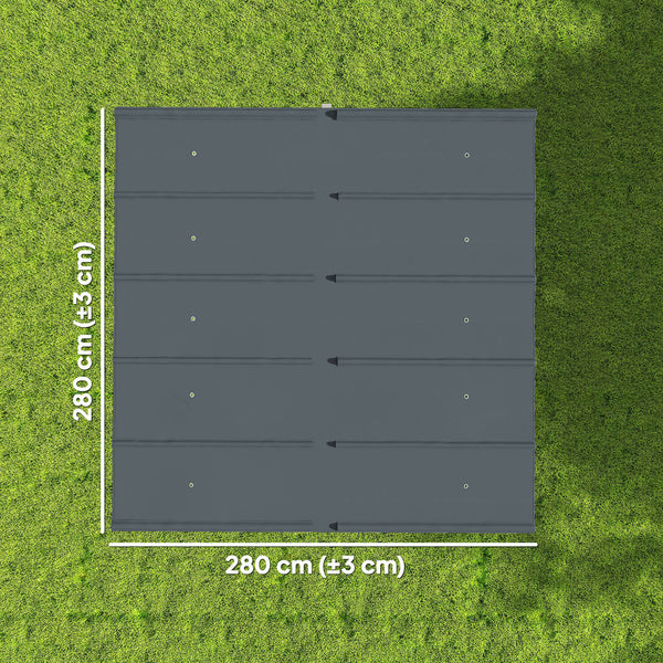Toile de Toit pour pergola Bâche pour Pergola rétractable de 3 x 3 m, Toile Uniquement 288 x 298 cm en Polyester 180g/m³, protection solaire 30+, Gris foncé