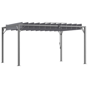 Pergola bioclimatique 4x3 m pergola avec lames orientables style contemporain UV 50+ structure aluminium - gris