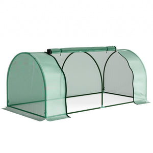 Serre de Jardin mini serre à tomates dim. 2L x 1l x 0,8H m Porte zippée bâche PE Acier Vert