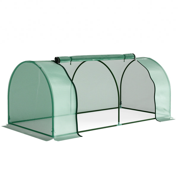 Serre de Jardin mini serre à tomates dim. 2L x 1l x 0,8H m Porte zippée bâche PE Acier Vert