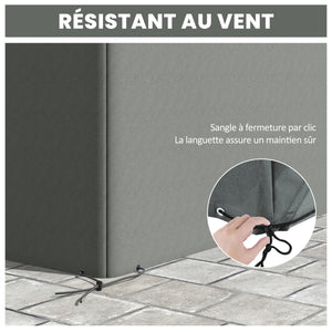 Housse de Meubles de Jardin, Housse Salon de Jardin Imperméable, Coupe-Vent et Anti-UV, Bâche Tissu Oxford 600D Ultra-Résistant, pour Table et Chaises d'Extérieur, Gris