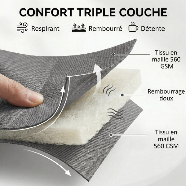 Bain de Soleil en Aluminium, Dossier Réglable 6 Positions avec Roues, Textilène 560g/m² et Rembourrage Intégré, Chaise Longue Anti-Rouille pour Terrasse Piscine Jardin Plage, Gris Foncé