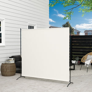 Paravent Extérieur à Panneau Unique, Séparateur de Pièce de 180H cm avec Protection UV30+, Panneau Brise-Vue avec Base Stable pour Intérieur et Extérieur, Beige