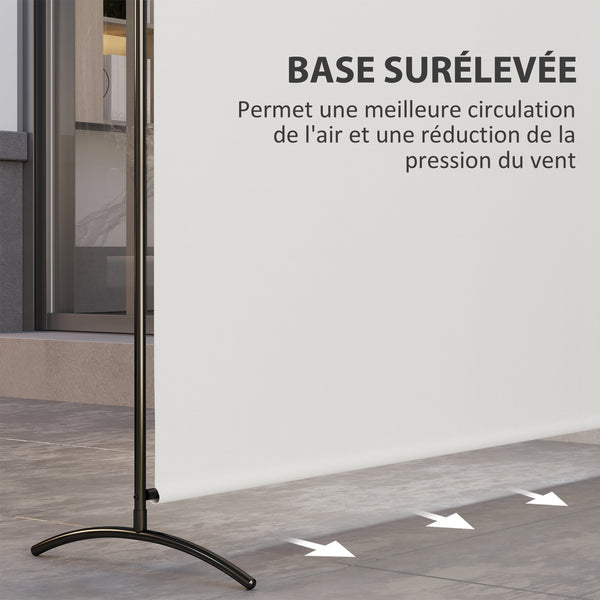 Paravent Extérieur à Panneau Unique, Séparateur de Pièce de 180H cm avec Protection UV30+, Panneau Brise-Vue avec Base Stable pour Intérieur et Extérieur, Beige