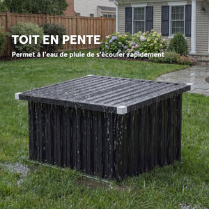 Abri Robot Tondeuse 108 x 86 x 62,5 cm, Garage pour Robot Tondeuse avec Toit Incliné en Acier Galvanisé, pour Tondeuse Robot, Montage Facile, Gris Foncé