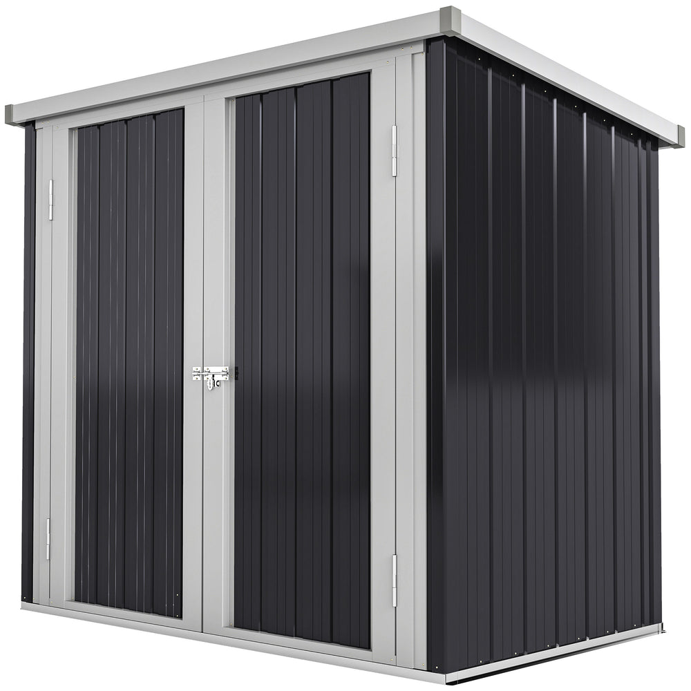 Abri de Jardin - cabane de jardin 1,26 m² - cabanon rangement outils 2 Portes verrouillables - dim. 147L x 86l x 134H cm - tôle d'acier Noir Blanc