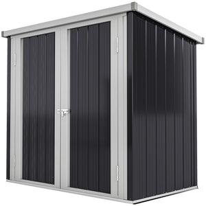 Abri de Jardin - cabane de jardin 1,26 m² - cabanon rangement outils 2 Portes verrouillables - dim. 147L x 86l x 134H cm - tôle d'acier Noir Blanc