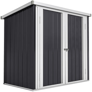 Abri de Jardin - cabane de jardin 1,26 m² - cabanon rangement outils 2 Portes verrouillables - dim. 147L x 86l x 134H cm - tôle d'acier Noir Blanc