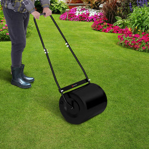 Rouleau à Gazon Jardin en Acier avec poignée dim. 47L x 32l x 105H cm lestage Max. 30 L Noir
