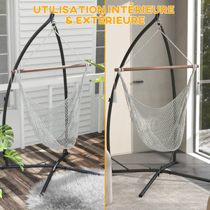 Support pour Fauteuil Suspendu - Pied Fauteuil Suspendu, hauteur 215 cm - Charge Max. recommandée 130 Kg, métal noir