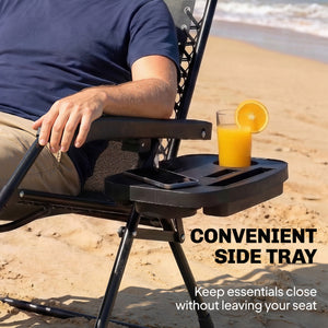 Chaise de Gravité Zéro, avec Accoudoirs, Coussin, Porte-Gobelet, Appuie-tête, Dossier Réglable, Bain de Soleil pour Jardin Plage Terrasse Camping, Gris Clair