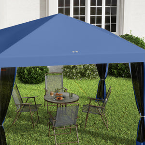 Tonnelle pop-up Barnum Pliant Style Colonial 3 x 3 m 4 moustiquaires + Sac de Transport bleu
