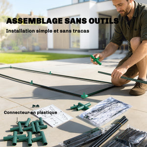 Serre de Jardin avec étagères 3 niveaux, Petite Serre de Balcon en Bâche PVC et Châssis Acier, 2 Portes Enroulables, pour Légumes Plantes Fleurs, 143 x 45 x 151 cm, Transparent