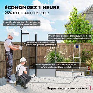 Abri de jardin en polypropylène 3,24 m², cabane de jardin 190 x 191 x 215 cm, cabanon rangement outils avec fenêtres, 2 évents, double porte verrouillable, gris clair