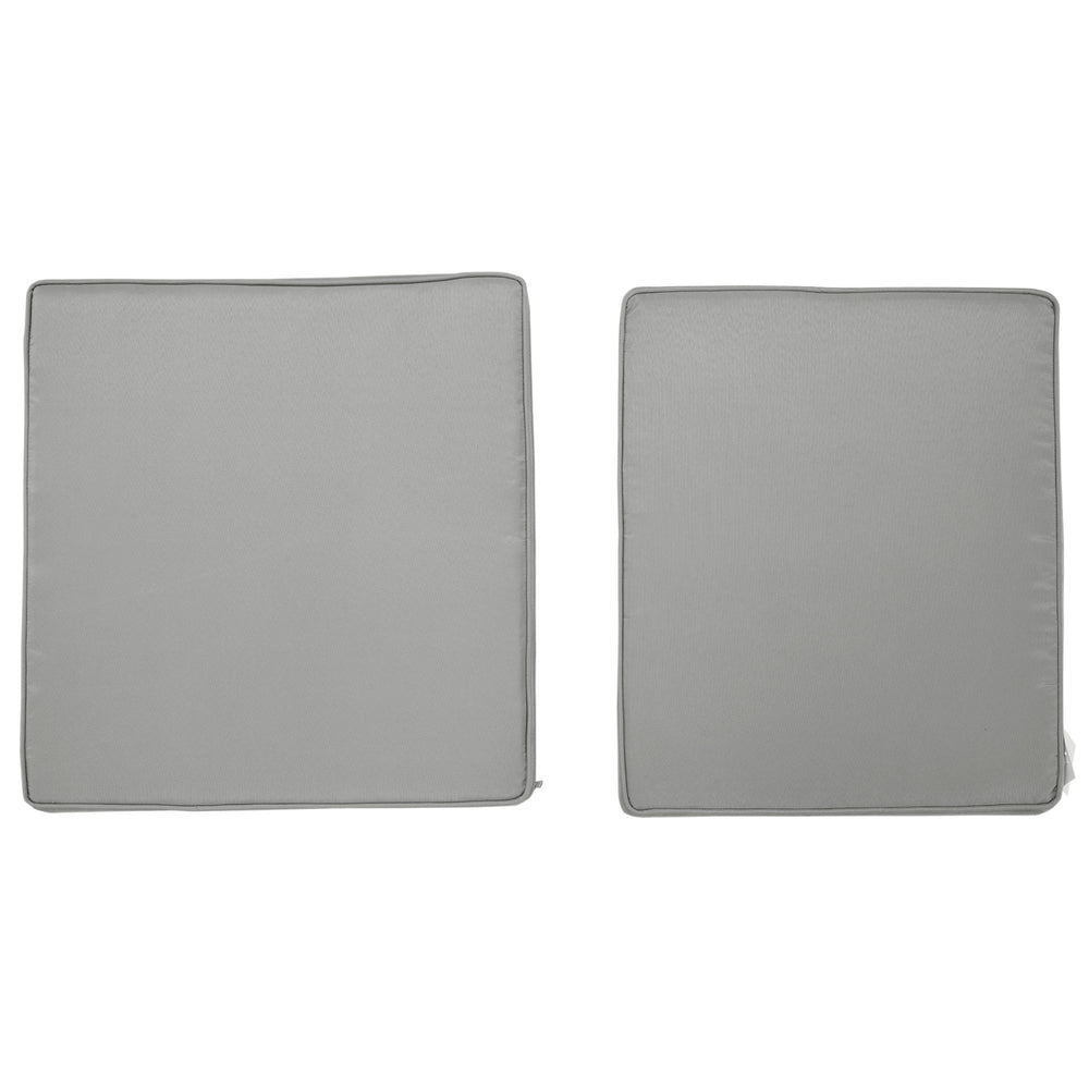 Lot de 2 coussins de chaise coussins d'assise déhoussables grand confort coussins matelassé rembourré mousse tissu polyester gris clair