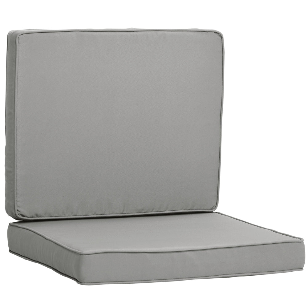 Lot de 2 coussins de chaise coussins d'assise déhoussables grand confort coussins matelassé rembourré mousse tissu polyester gris clair