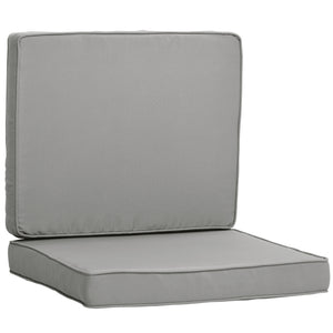 Lot de 2 coussins de chaise coussins d'assise déhoussables grand confort coussins matelassé rembourré mousse tissu polyester gris clair