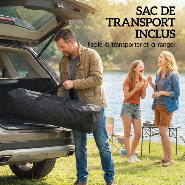 Tonnelle de jardin 4 x 4 m pop up tente pliante réglable en hauteur protection UV30+ tonnelle pliante avec double toit 4 parois en maille 4 sacs de sable sac de transport montage facile gris