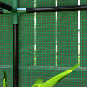 Serre de jardin PE avec étagères 3 niveaux, serre de balcon, bâche renforcée 135 g/m², châssis en acier, porte zippée enroulable, pour légumes plantes fleurs, 100 x 40 x 150 cm, vert