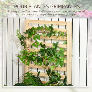 Jardinière avec treillis carré potager en bois 230 x 60 x 110 cm effet bois naturel