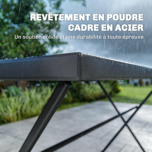 Ensemble de Salle à Manger de Jardin 5 Pièces, Table et Chaises Pliantes, Mobilier d'Extérieur avec Sièges en Textilène, Gris