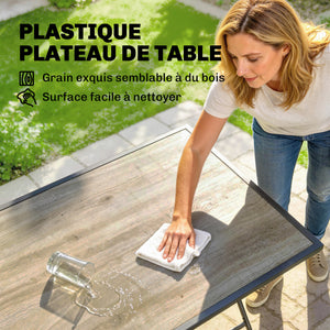 Ensemble de Salle à Manger de Jardin 5 Pièces, Table et Chaises Pliantes, Mobilier d'Extérieur avec Sièges en Textilène, Gris