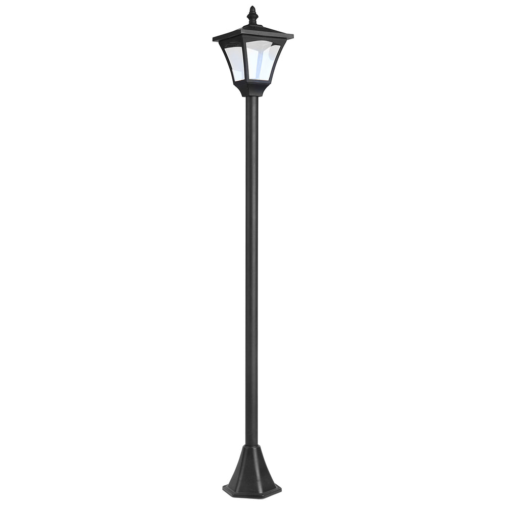 Luminaire extérieur lampadaire sur pied solaire lampadaire lanterne classique LED 30 Lm dim. 15L x 15l x 120H cm noir