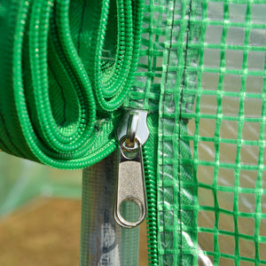 Serre de jardin tunnel 24 ㎡ grande taille 8 x 3 x 2 m avec bâche PE cadre en acier galvanisé Ø 24 mm  porte enroulable et 12 fenêtres vert