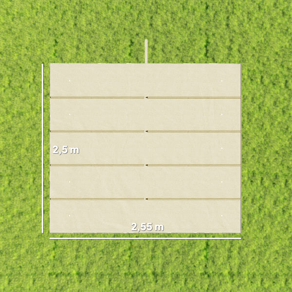 Toile de toit pour pergola tonnelle rétractable de 3 x 3 m - toile uniquement 250 x 255 cm crème