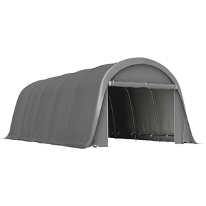 Carport tente de garage 3,6 x 7,2 m, abri voiture extérieur, tente de stockage avec parois latérales amovibles et Grande Porte Roulante, carport pour voiture, camion, bateau, gris foncé