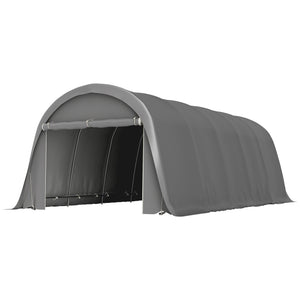 Carport tente de garage 3,6 x 7,2 m, abri voiture extérieur, tente de stockage avec parois latérales amovibles et Grande Porte Roulante, carport pour voiture, camion, bateau, gris foncé