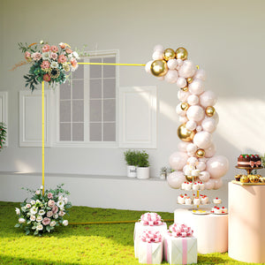 Support d'arche de fond en métal doré pour mariage, 2 m, arche de jardin, mariage, fête d'anniversaire, fête prénatale, arche de ballons floraux