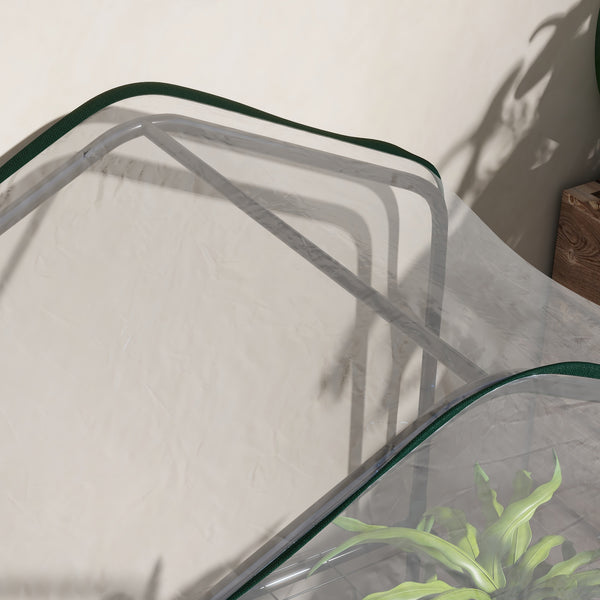 Serre de jardin avec étagères 3 niveaux, serre de balcon, bâche renforcée PVC, châssis en acier, porte zippée enroulable, pour légumes plantes fleurs, 59 x 39 x 127 cm, transparent