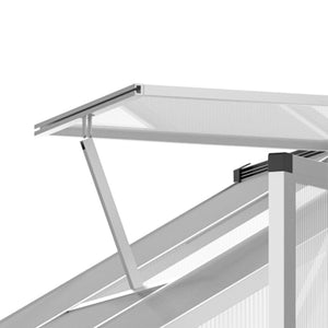 Serre de Jardin Aluminium Polycarbonate 4,6 m² dim. 2,42L x 1,9l x 1,95H m Lucarne Porte loquet