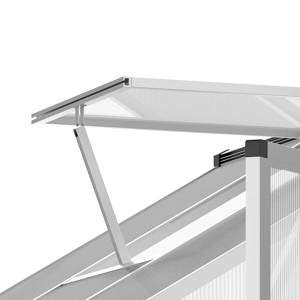 Serre de Jardin Aluminium Polycarbonate 4,6 m² dim. 2,42L x 1,9l x 1,95H m Lucarne Porte loquet