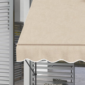 Store banne autoportant manuel auvent rétractable 1,5L x 1,2l x 2,1-3H m inclinaison réglable pour balcon sans trous à percer métal alu polyester sable
