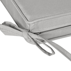Lot de 2 Coussins de Chaise Fauteuil de Jardin Coussins d'assise déhoussables Rembourrage 5 cm Tissu Polyester dim. 45L x 45l cm Gris clair