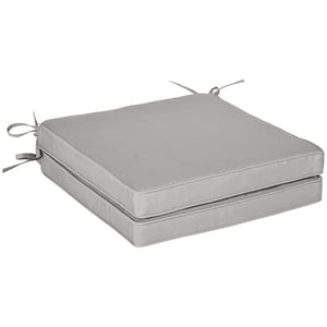 Lot de 2 Coussins de Chaise Fauteuil de Jardin Coussins d'assise déhoussables Rembourrage 5 cm Tissu Polyester dim. 45L x 45l cm Gris clair