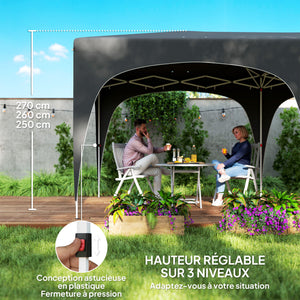 Tonnelle de jardin extérieure 3 x 6 m, tonnelle pliante pop up, hauteur réglable, sac de transport et sacs de sable, protection UPF50+, barnum pliant pour camping, festival, patio, gris foncé