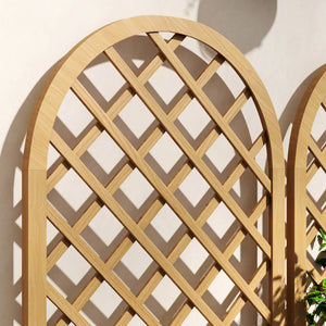 Lot de 2 treillis en bois pour le jardin - panneau arc pour plantes grimpantes - dim. un panneau : 60L x 150H cm