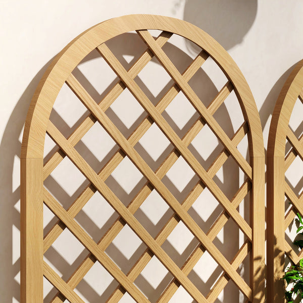Lot de 2 treillis en bois pour le jardin - panneau arc pour plantes grimpantes - dim. un panneau : 60L x 150H cm