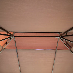 Tonnelle de jardin extérieur 4 x 3 m barnum double toit tente de réception avec parois et moustiquaires marron