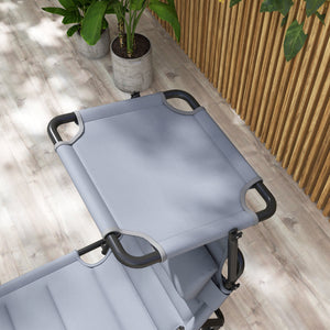 Bain de soleil, chaise longue pliante avec pare-soleil, appuie-tête en tissu Oxford, transat jardin extérieur inclinable de plage camping piscine terrasse 70 x 200 x 45 cm gris